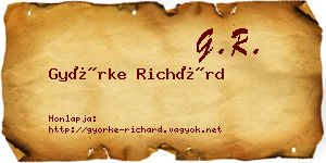 Györke Richárd névjegykártya